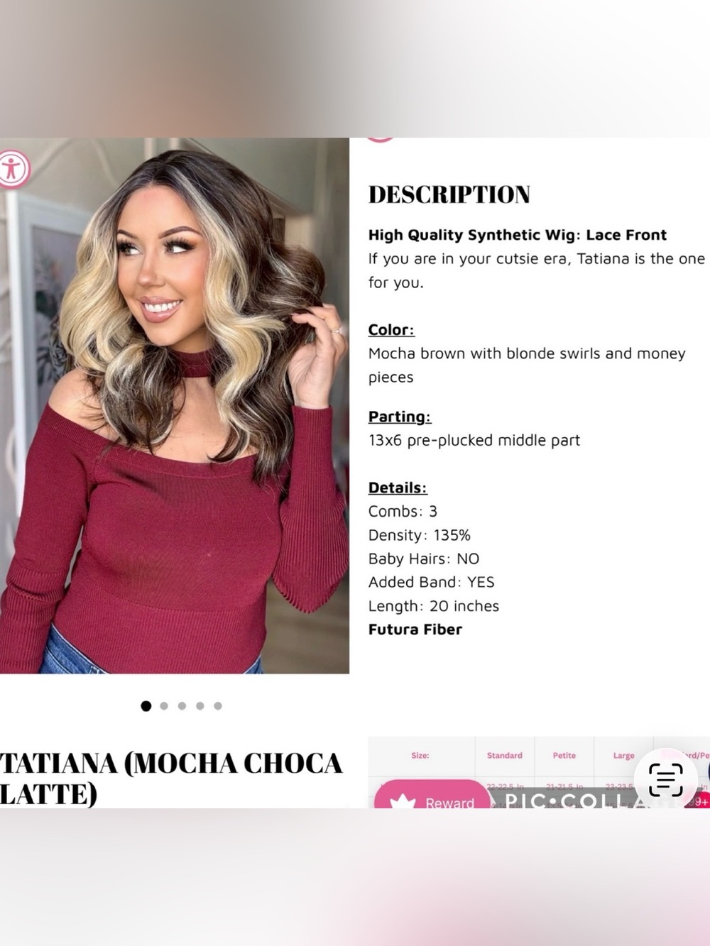 CSC Tatiana Mocha Choca Latte STD Lace Front Synthetic Wig